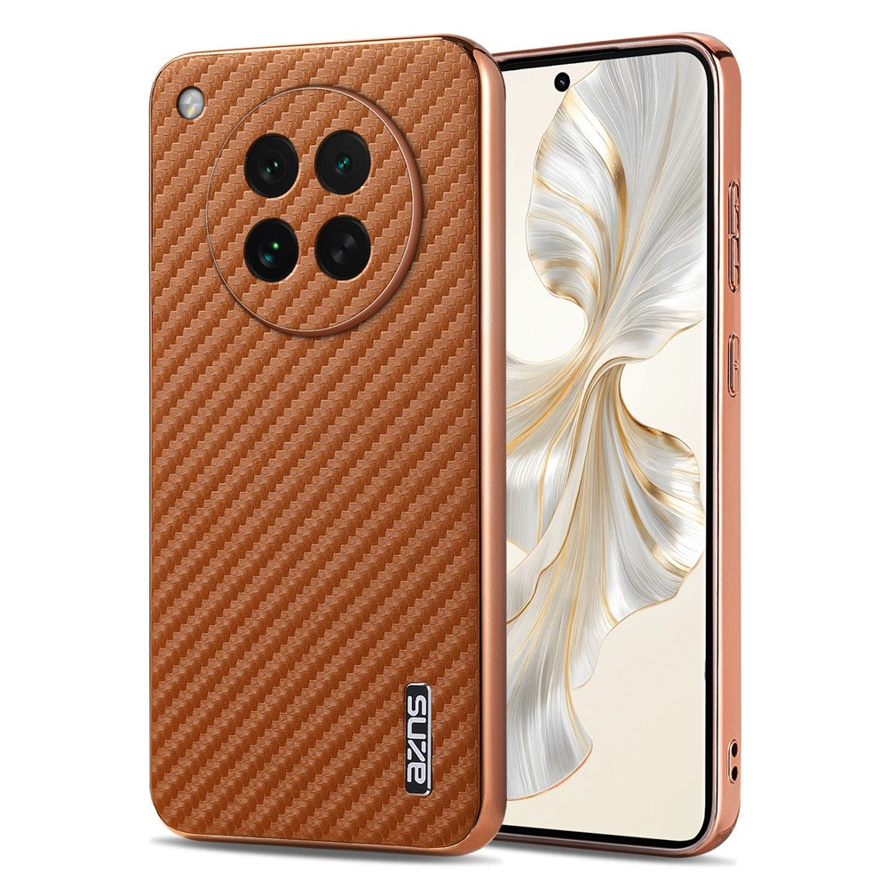 AZNS For Oppo Find X8s 5G Case Electroplating Carbon Fiber Texture PU + TPU Phone Cover