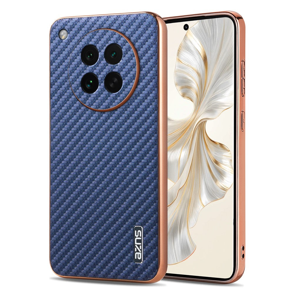 AZNS For Oppo Find X8s 5G Case Electroplating Carbon Fiber Texture PU + TPU Phone Cover