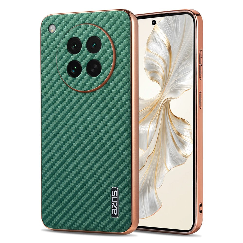 AZNS For Oppo Find X8s 5G Case Electroplating Carbon Fiber Texture PU + TPU Phone Cover