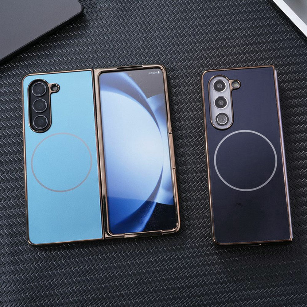 Til Samsung Galaxy Fold6 5G Magnetisk Etui Galvaniseret Mat PC Telefoncover med HD Skærmbeskyttelse