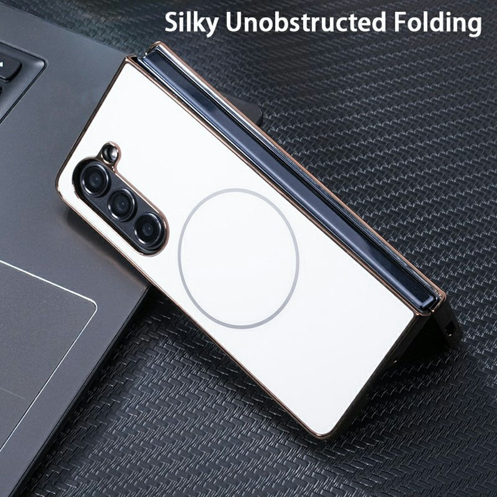 Til Samsung Galaxy Fold6 5G Magnetisk Etui Galvaniseret Mat PC Telefoncover med HD Skærmbeskyttelse