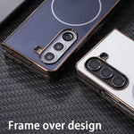 Til Samsung Galaxy Fold6 5G Magnetisk Etui Galvaniseret Mat PC Telefoncover med HD Skærmbeskyttelse