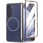 Til Samsung Galaxy Fold6 5G Magnetisk Etui Galvaniseret Mat PC Telefoncover med HD Skærmbeskyttelse