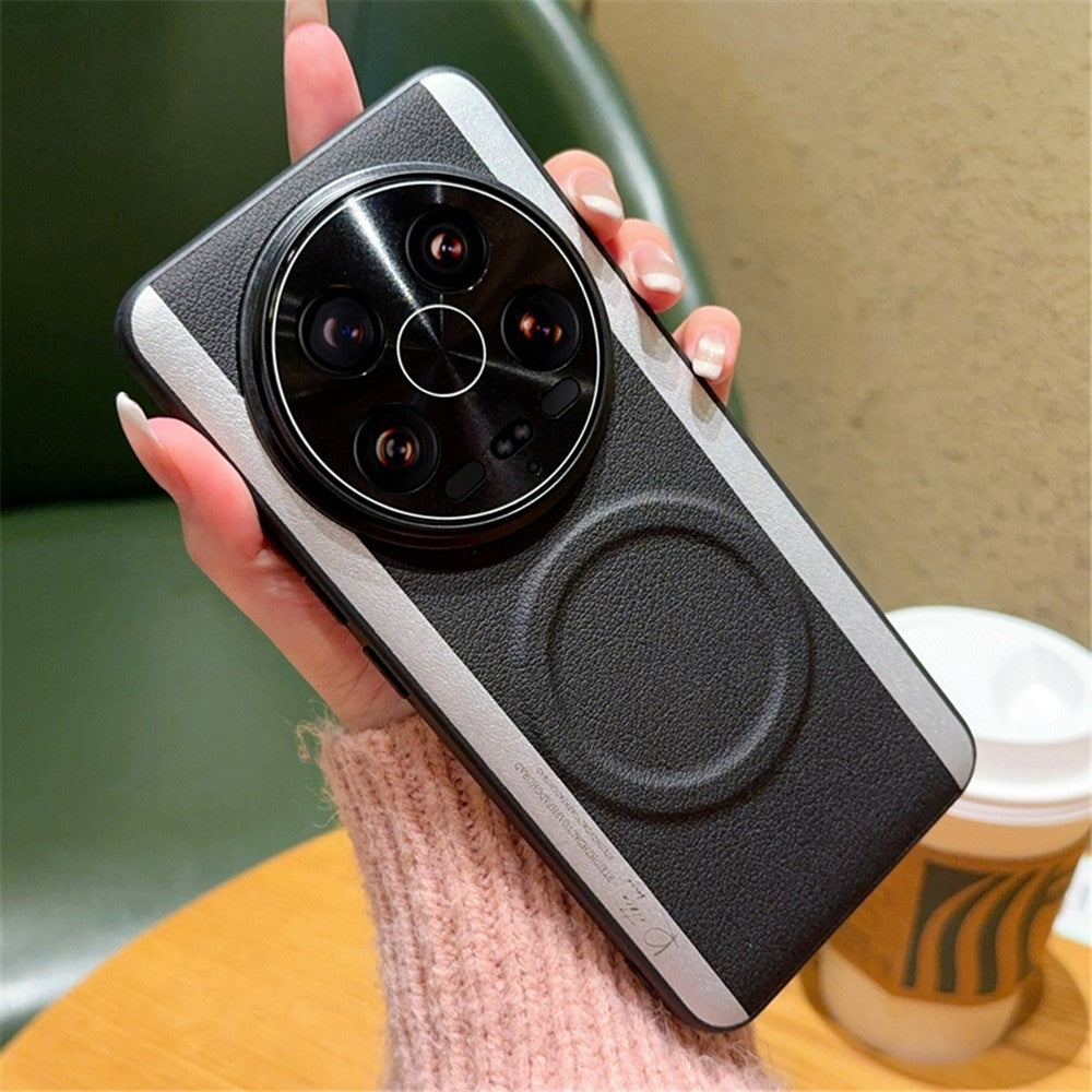 Xiaomi 14 Ultra Magnetiskt Skal Skarvningsfärgad PC + PU-läder mobil Baksida