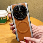 Xiaomi 14 Ultra Magnetiskt Skal Skarvningsfärgad PC + PU-läder mobil Baksida