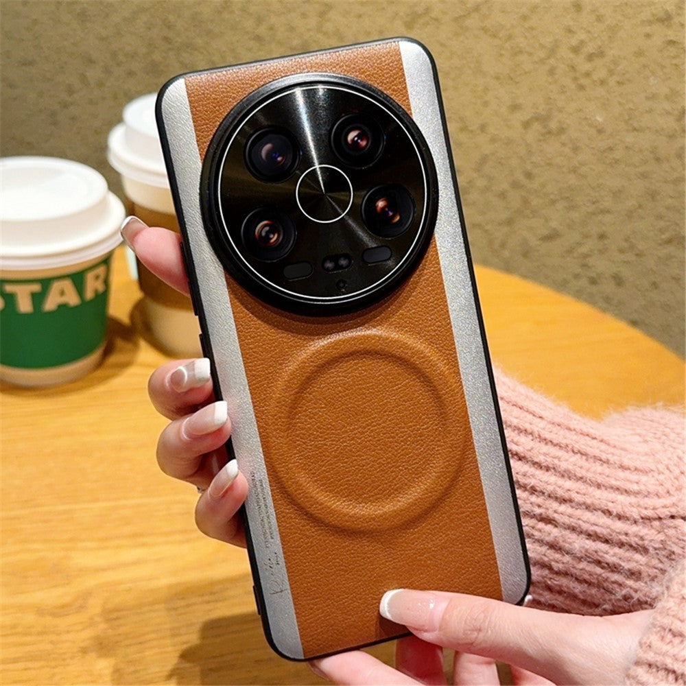Xiaomi 14 Ultra Magnetiskt Skal Skarvningsfärgad PC + PU-läder mobil Baksida