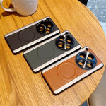 For Oppo Find X8 Pro 5G Magnetic Case Splicing Color PC + PU Leather Phone Back Cover