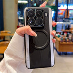 For Xiaomi 15 Pro Magnetic Case Splicing Color PC + PU Leather Phone Back Cover