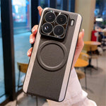 For Xiaomi 15 Pro Magnetic Case Splicing Color PC + PU Leather Phone Back Cover