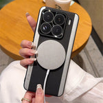 For Xiaomi 15 Pro Magnetic Case Splicing Color PC + PU Leather Phone Back Cover