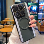 For Xiaomi 15 Pro Magnetic Case Splicing Color PC + PU Leather Phone Back Cover