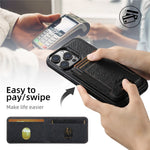 SUTENI H17 For iPhone 12  /  12 Pro Magnetic Case Cross Texture Leather Phone Back Cover with Detachable Card Bag