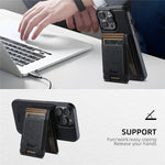 SUTENI H17 For iPhone 12  /  12 Pro Magnetic Case Cross Texture Leather Phone Back Cover with Detachable Card Bag