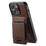 SUTENI H17 For iPhone 12  /  12 Pro Magnetic Case Cross Texture Leather Phone Back Cover with Detachable Card Bag