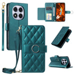 For Xiaomi Redmi Note 14 Pro 4G Case Ring Buckle Wallet Stand Rhombus Crossbody Leather Mobile Cover