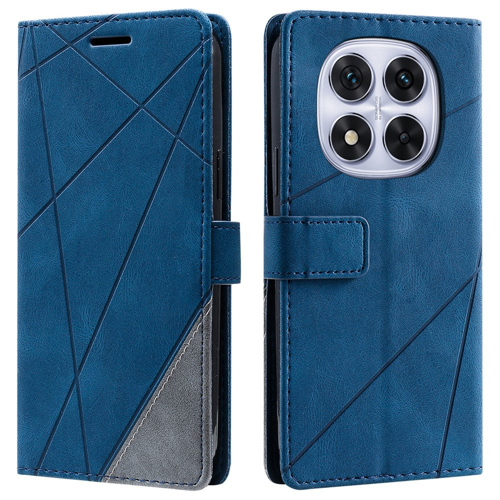 For Xiaomi Redmi Note 14 Pro 4G Case Imprinted Lines PU Leather Splicing Wallet Phone Cover