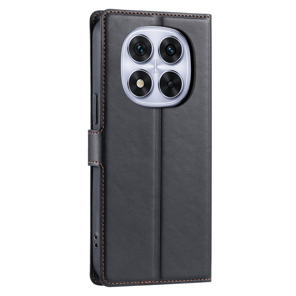 For Xiaomi Redmi Note 14 Pro 4G Case Dots Imprinted PU Leather Flip Phone Cover with Card Slot, Strap