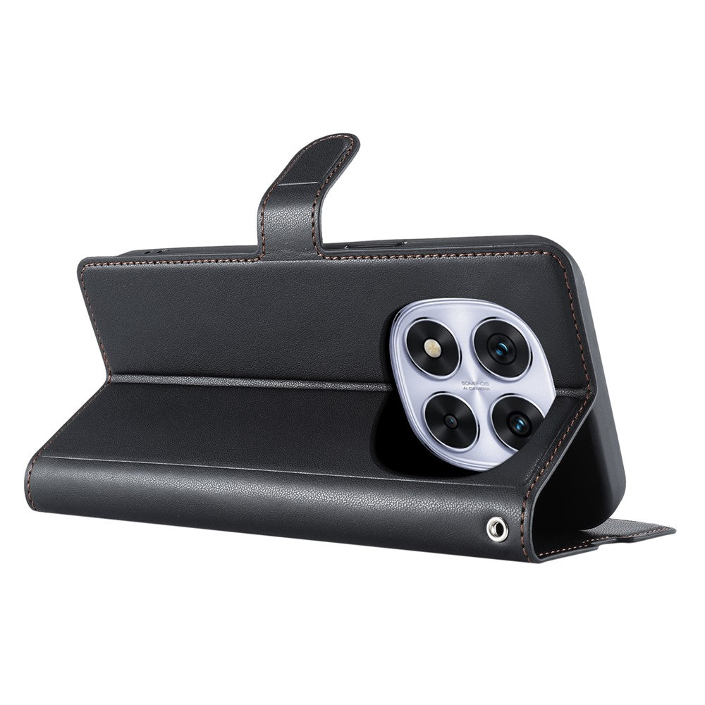 For Xiaomi Redmi Note 14 Pro 4G Case Dots Imprinted PU Leather Flip Phone Cover with Card Slot, Strap