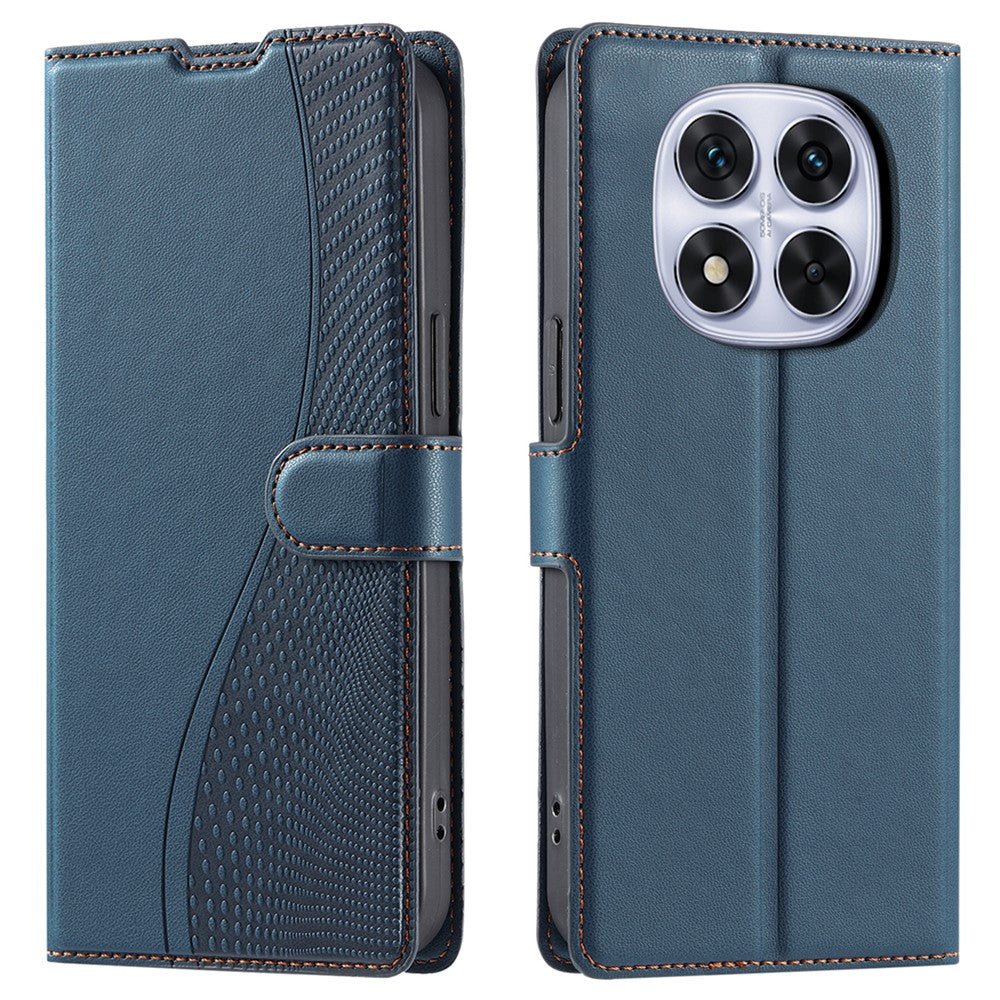 For Xiaomi Redmi Note 14 Pro 4G Case Dots Imprinted PU Leather Flip Phone Cover with Card Slot, Strap