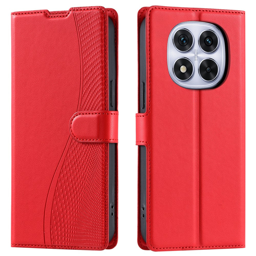 For Xiaomi Redmi Note 14 Pro 4G Case Dots Imprinted PU Leather Flip Phone Cover with Card Slot, Strap