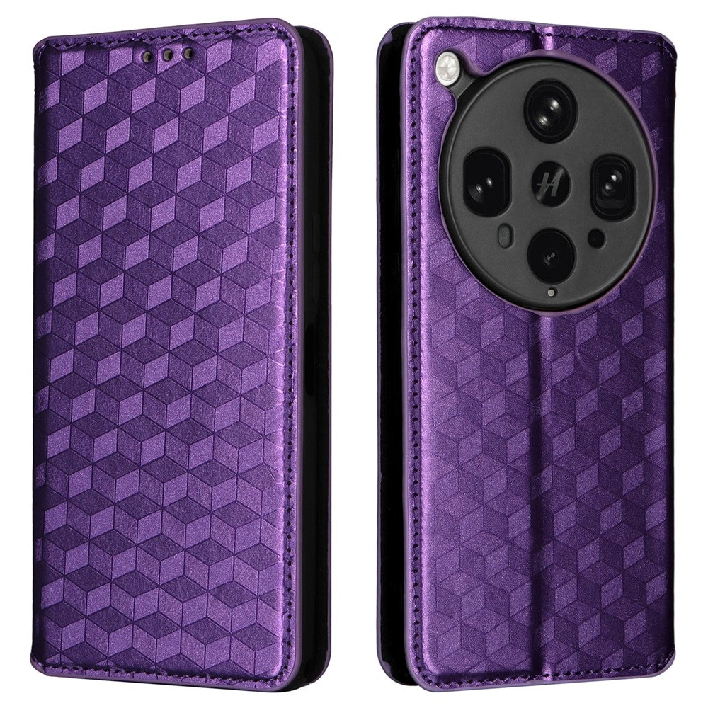 For Oppo Find X8 Ultra 5G Case Wallet Rhombus Imprinted Leather Phone Cover