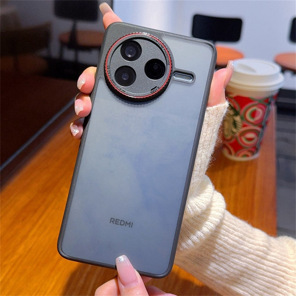 For Xiaomi Redmi K80 5G / Poco F7 Pro 5G Case Red Lens Ring Shockproof TPU + PC Translucent Phone Cover