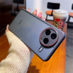 For Xiaomi Redmi K80 5G / Poco F7 Pro 5G Case Red Lens Ring Shockproof TPU + PC Translucent Phone Cover