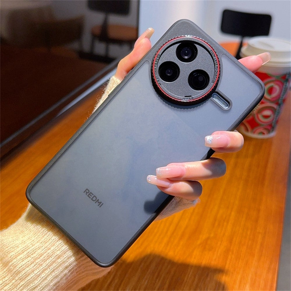 For Xiaomi Redmi K80 5G / Poco F7 Pro 5G Case Red Lens Ring Shockproof TPU + PC Translucent Phone Cover