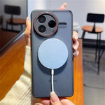 Xiaomi Redmi K80 5G / Poco F7 Pro 5G magnetisk cover med rød linsering, stødsikkert transparent TPU + PC-cover