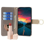 For Xiaomi Redmi Note 14 4G (164.84mm) Case Mirror Wallet Leather Phone Cover with Chain Shoulder Strap