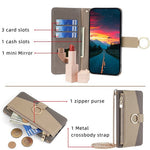 For Xiaomi 15 Ultra Case Mirror Wallet Leather Phone Cover with Chain Shoulder Strap