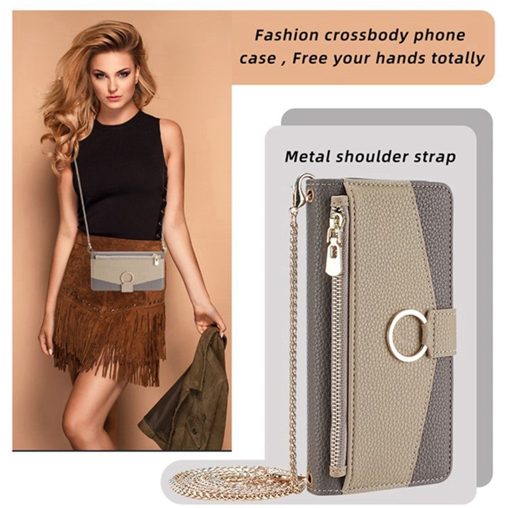 For Xiaomi 15 Ultra Case Mirror Wallet Leather Phone Cover with Chain Shoulder Strap