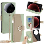 For Xiaomi 15 Ultra Case Mirror Wallet Leather Phone Cover with Chain Shoulder Strap