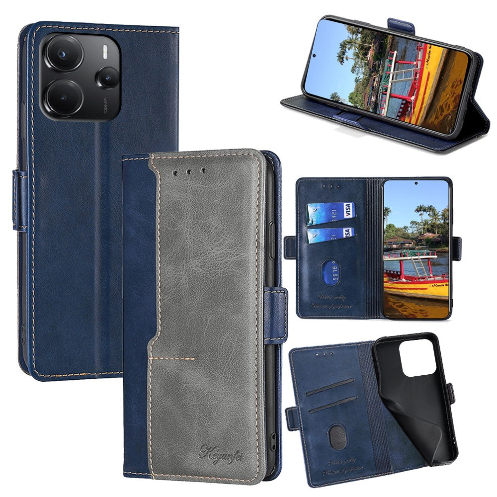 For Xiaomi Redmi Note 14 4G (164.84mm) Case Contrast Color Wallet Leather Phone Cover