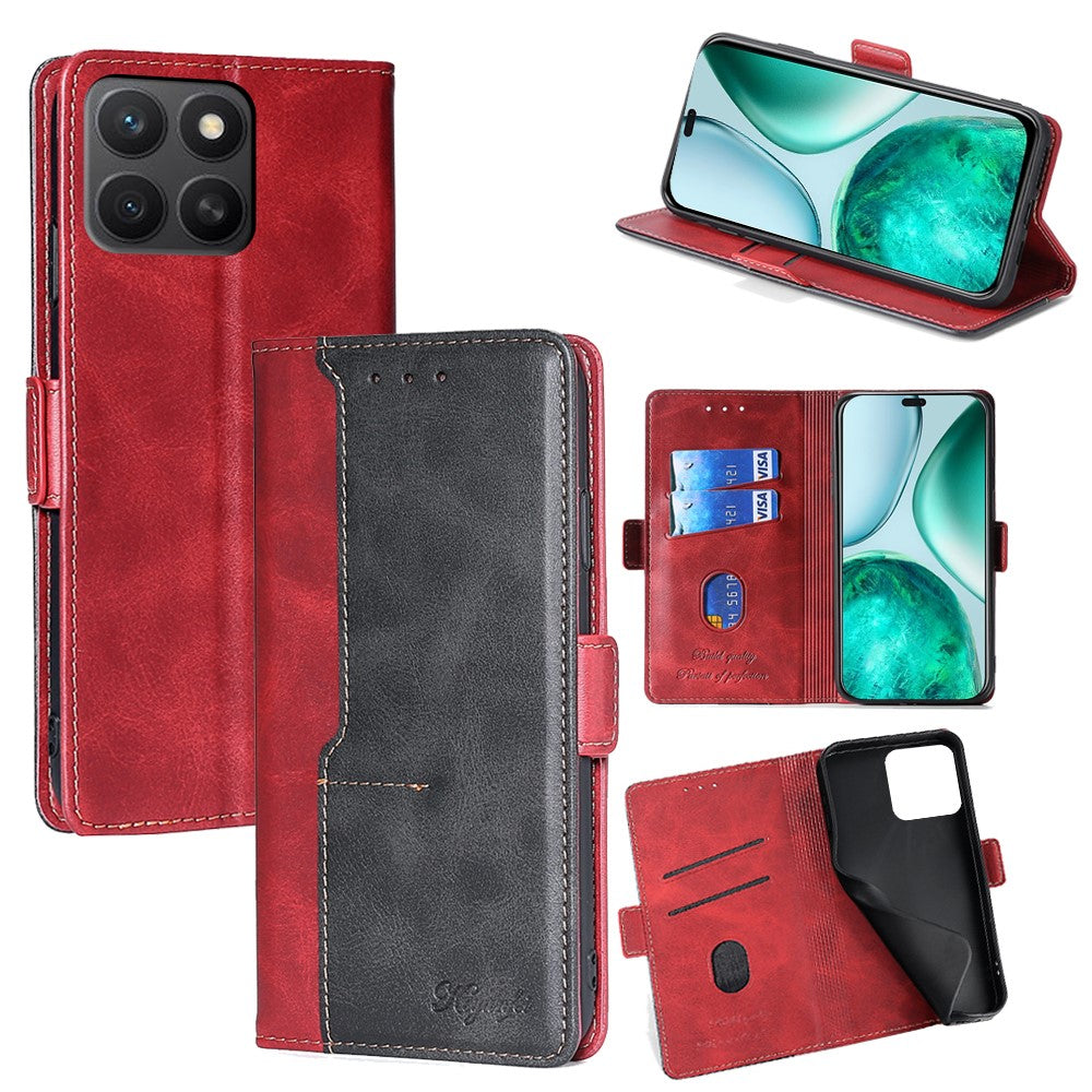 For Honor X8c 4G Case Contrast Color Wallet Leather Phone Cover