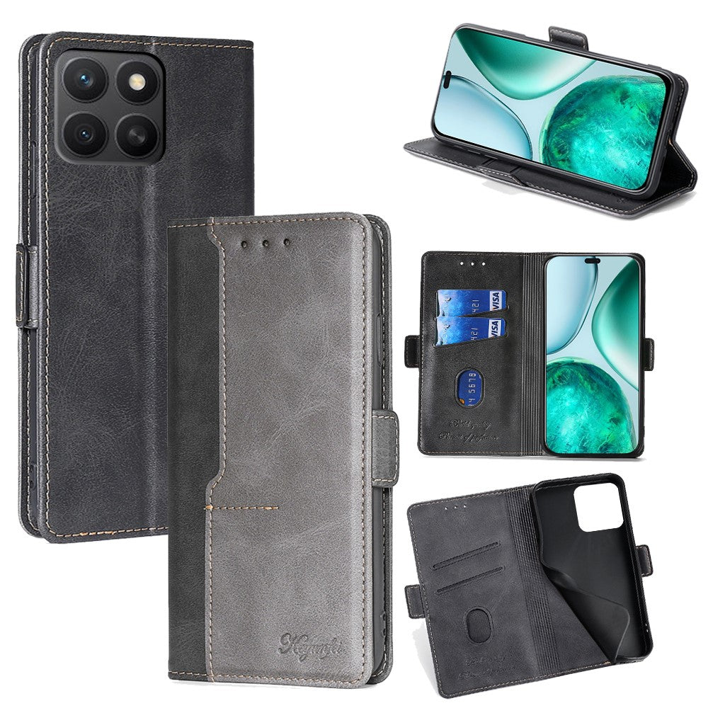 For Honor X8c 4G Case Contrast Color Wallet Leather Phone Cover