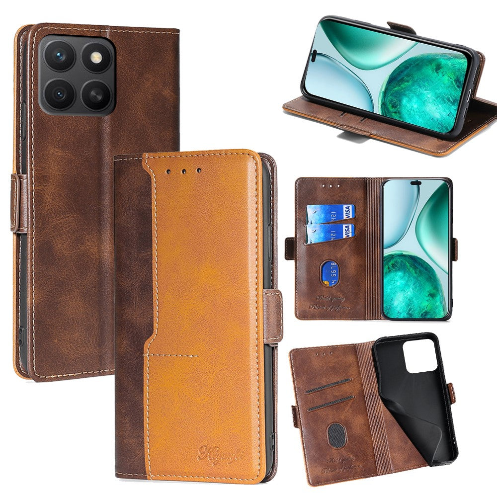 For Honor X8c 4G Case Contrast Color Wallet Leather Phone Cover