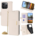 For Xiaomi Redmi Note 14 4G (164.84mm) Case PU Leather Wallet Stand Phone Cover with Crossbody Shoulder Strap