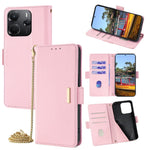 For Xiaomi Redmi Note 14 4G (164.84mm) Case PU Leather Wallet Stand Phone Cover with Crossbody Shoulder Strap