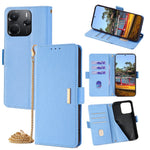 For Xiaomi Redmi Note 14 4G (164.84mm) Case PU Leather Wallet Stand Phone Cover with Crossbody Shoulder Strap