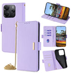 For Xiaomi Redmi Note 14 4G (164.84mm) Case PU Leather Wallet Stand Phone Cover with Crossbody Shoulder Strap