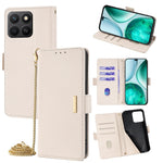 For Honor X8c 4G Case PU Leather Wallet Stand Phone Cover with Crossbody Shoulder Strap