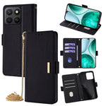 For Honor X8c 4G Case PU Leather Wallet Stand Phone Cover with Crossbody Shoulder Strap