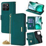 For Honor X8c 4G Case PU Leather Wallet Stand Phone Cover with Crossbody Shoulder Strap