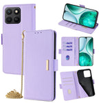 For Honor X8c 4G Case PU Leather Wallet Stand Phone Cover with Crossbody Shoulder Strap