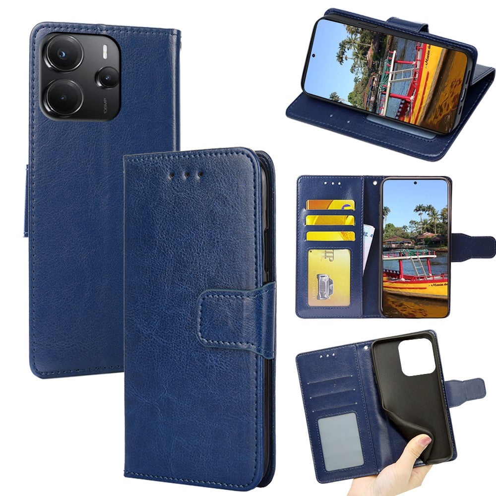 For Xiaomi Redmi Note 14 4G (164.84mm) Case Wallet PU Leather + TPU Folding Stand Phone Cover