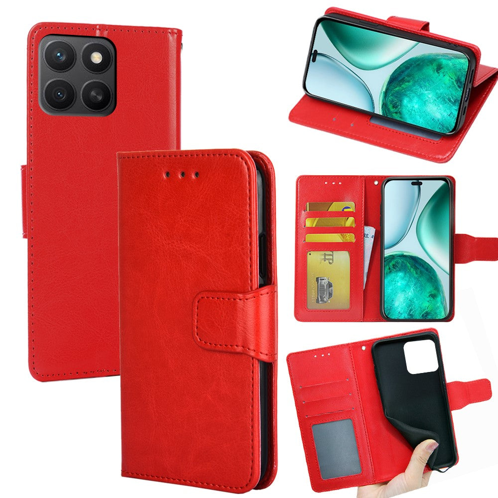 For Honor X8c 4G Case Wallet PU Leather + TPU Folding Stand Phone Cover