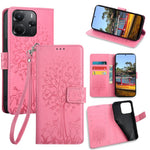 For Xiaomi Redmi Note 14 4G (164.84mm) Case PU Leather Wallet Phone Cover Tree Deer Imprinted
