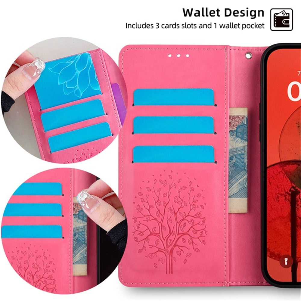 For Xiaomi Redmi Note 14 4G (164.84mm) Case PU Leather Wallet Phone Cover Tree Deer Imprinted