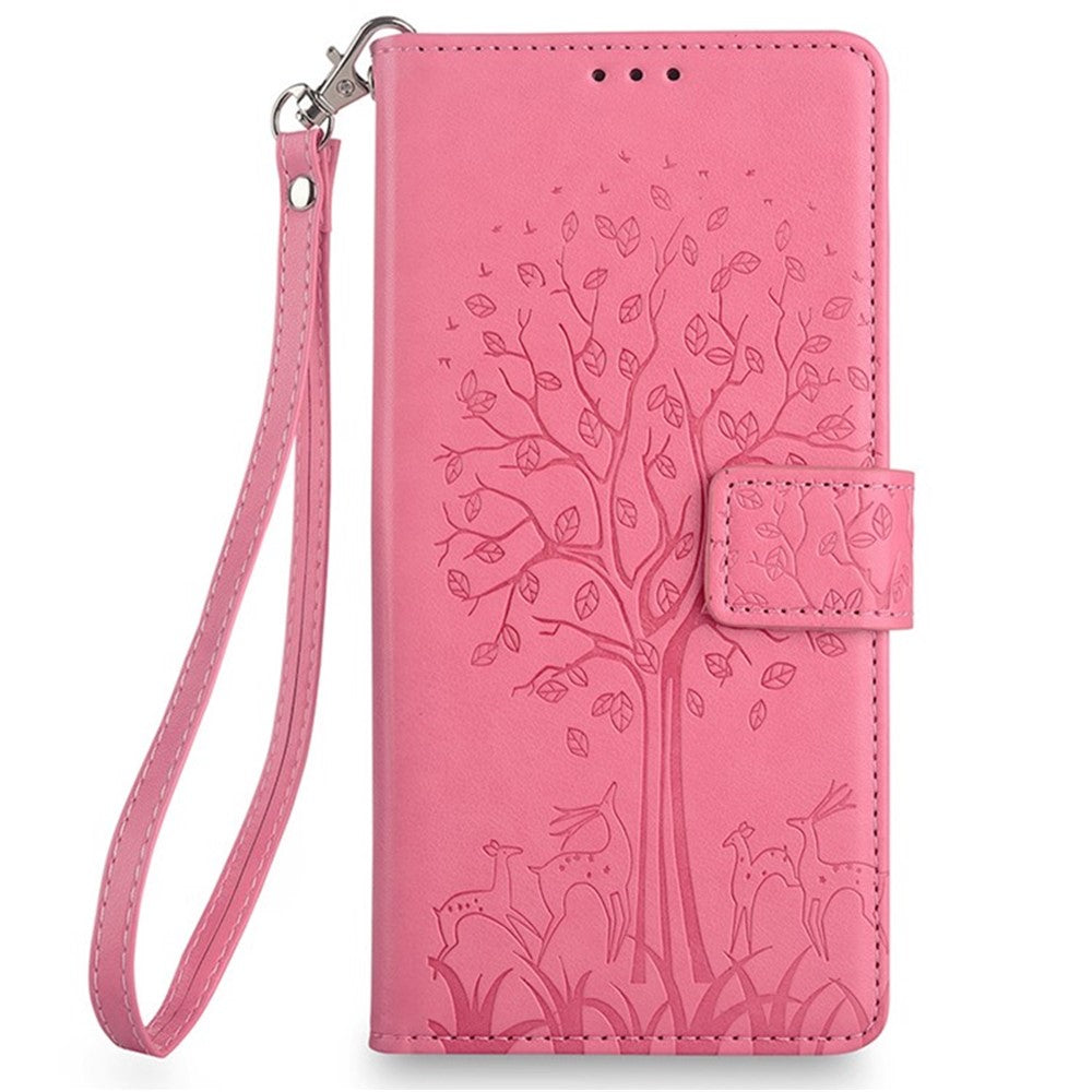For Xiaomi Redmi Note 14 4G (164.84mm) Case PU Leather Wallet Phone Cover Tree Deer Imprinted
